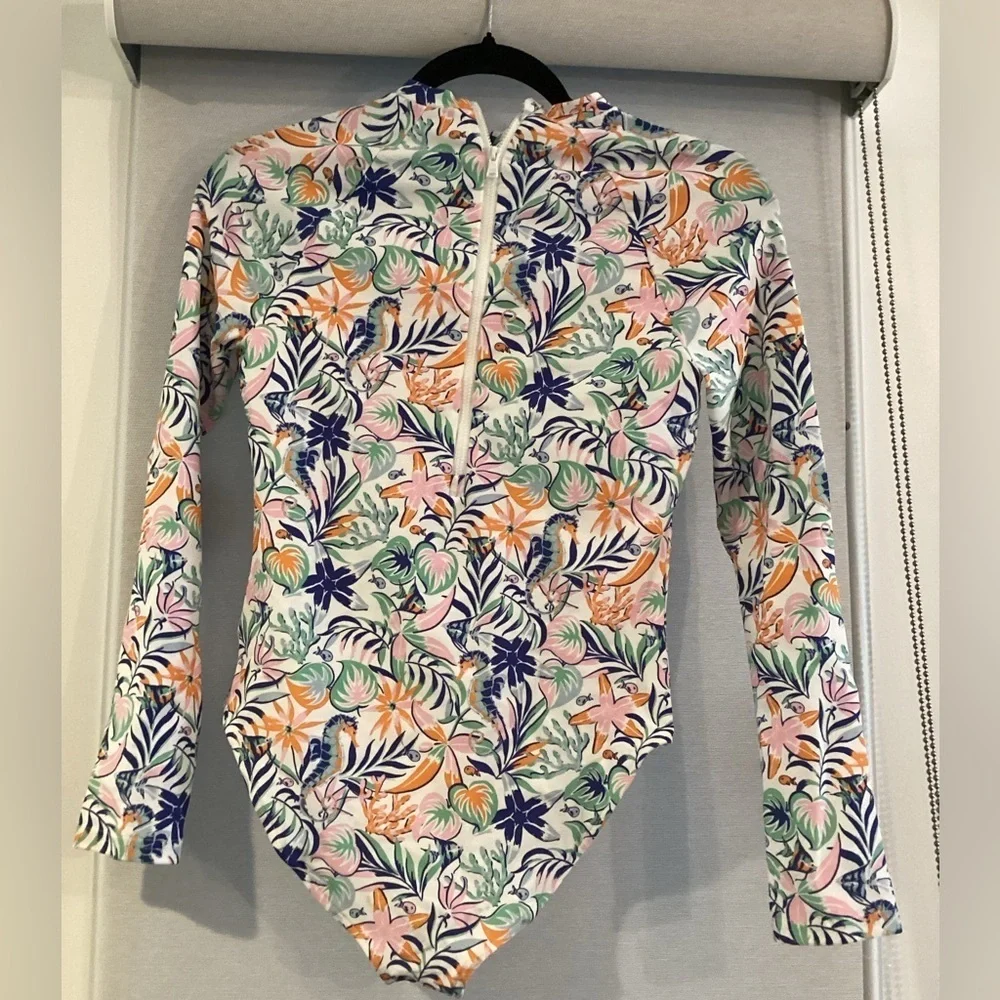 NWOT Polo Ralph Lauren Size L(12-14) Tropical-Print‎ One-Piece Rash Guard